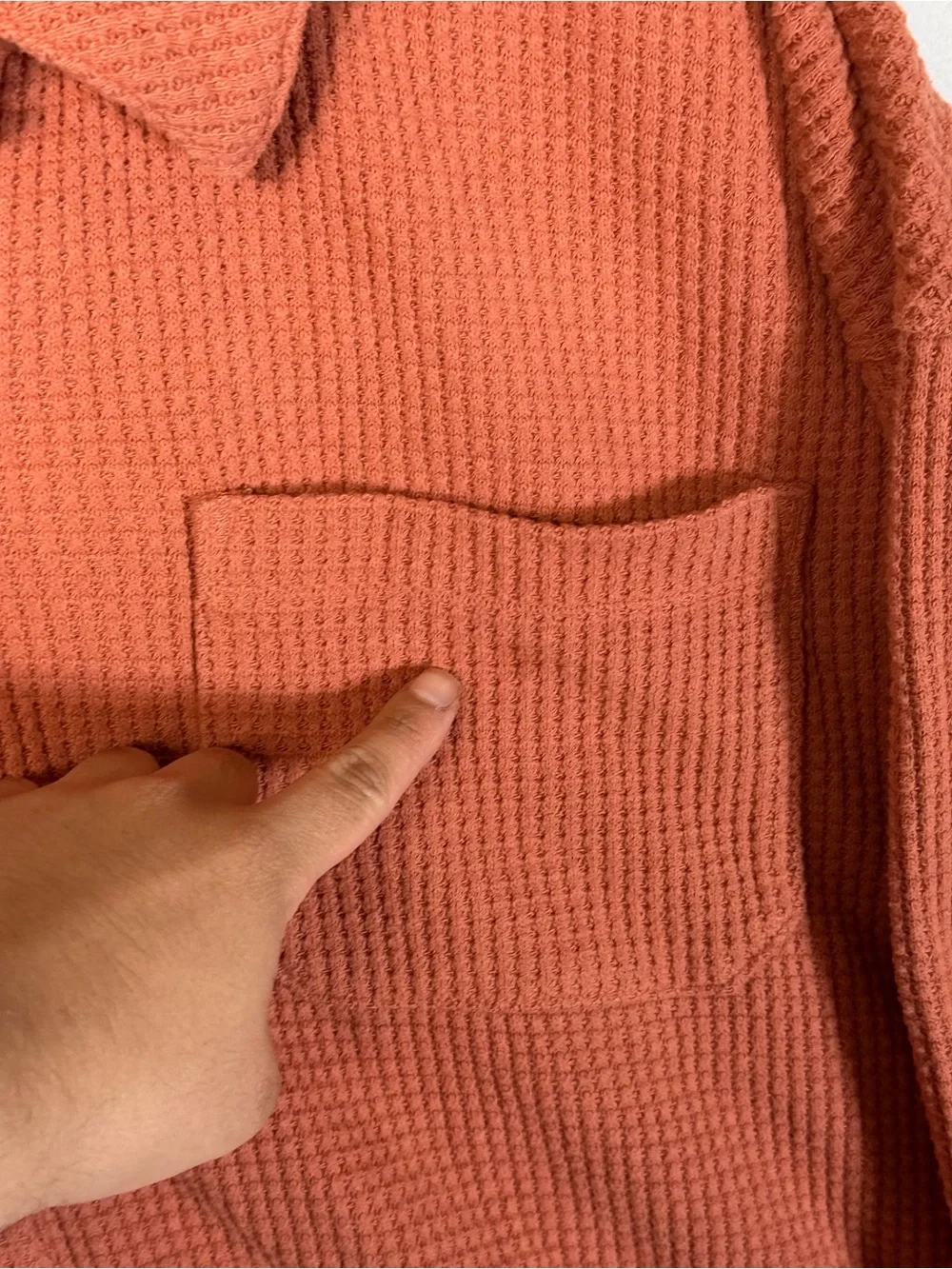 Madewell Shirt Jacket Women’s 2XL Orange Waffle Knit Shacket Textured